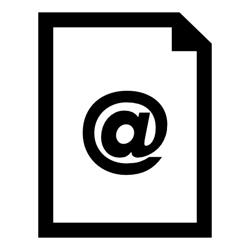 Email document interface symbol of a paper sheet with an arroba sign
