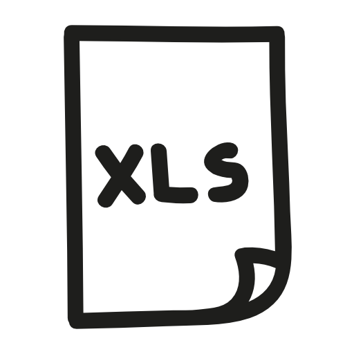 Xls excel file hand drawn interface symbol