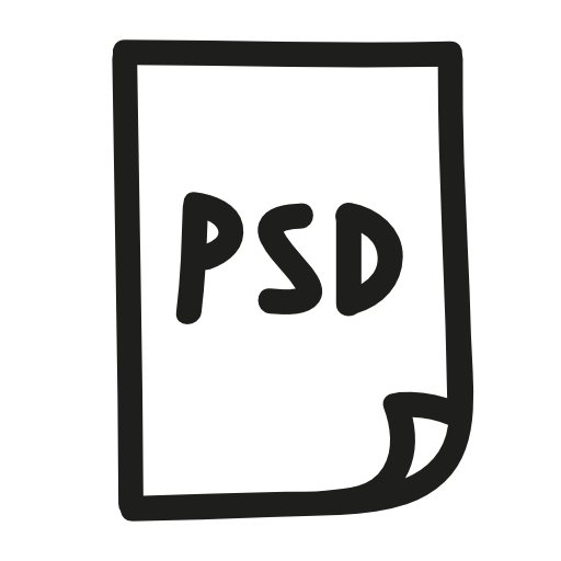 Psd Photoshop file hand drawn symbol
