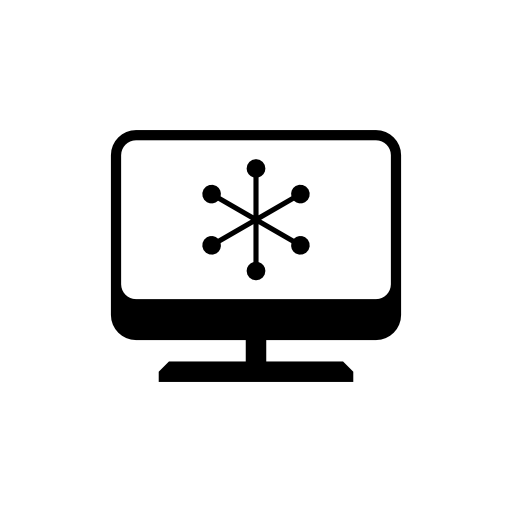 Computer screen with asterisk symbol