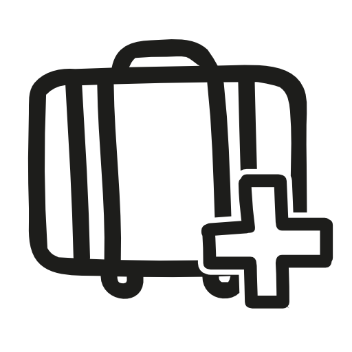 Add suitcase hand drawn symbol