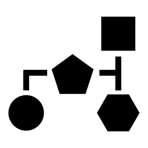 Block scheme of basic black geometric shapes
