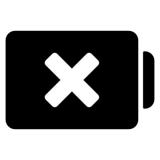 Discharged battery status symbol