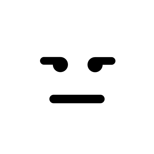 Emoticon square face with straight mouth