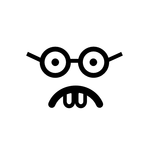 Nerd emoticon square face