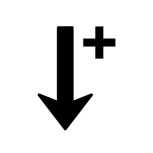 Sort down arrow with plus sign