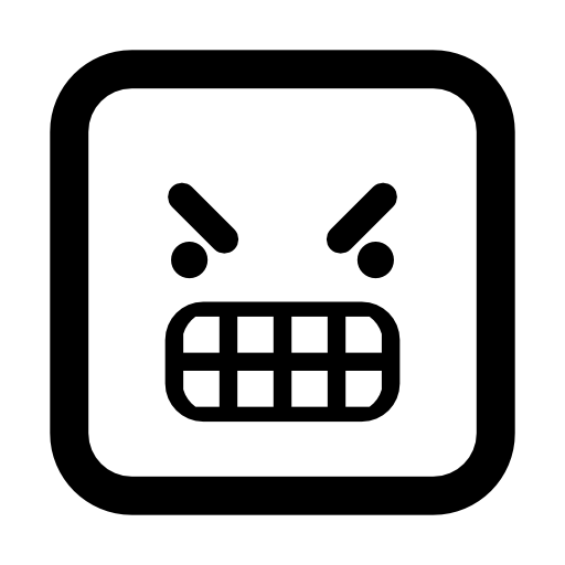 Furious emoticon square face