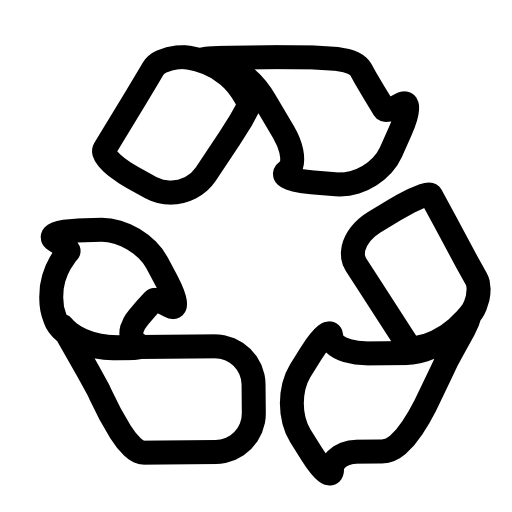 Recycle outlined symbol of triangular shape of three arrows