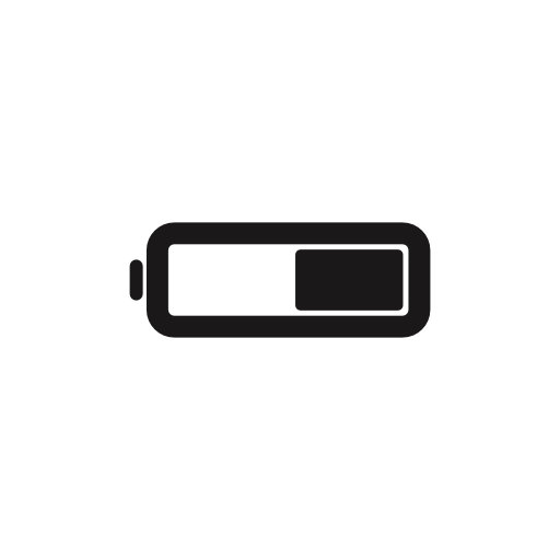 Half battery status interface symbol