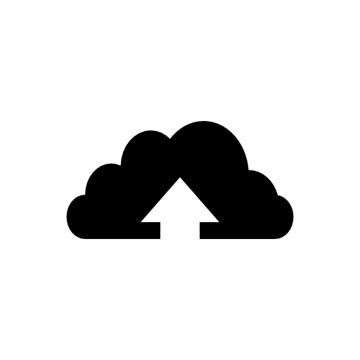 Upload cloud interface symbol with up arrow