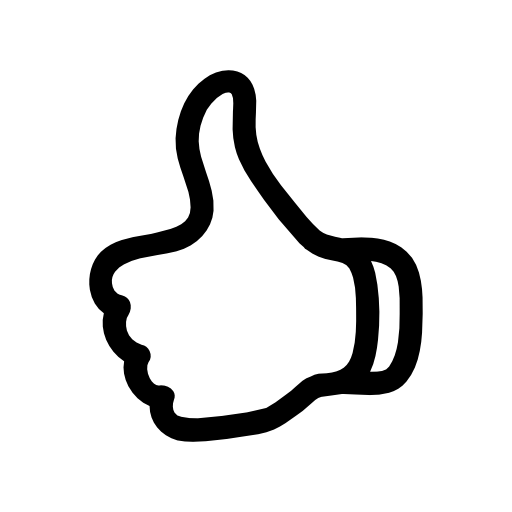 Thumb up outline symbol