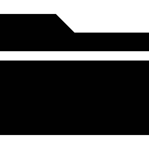 Folder black shape with an horizontal straight line