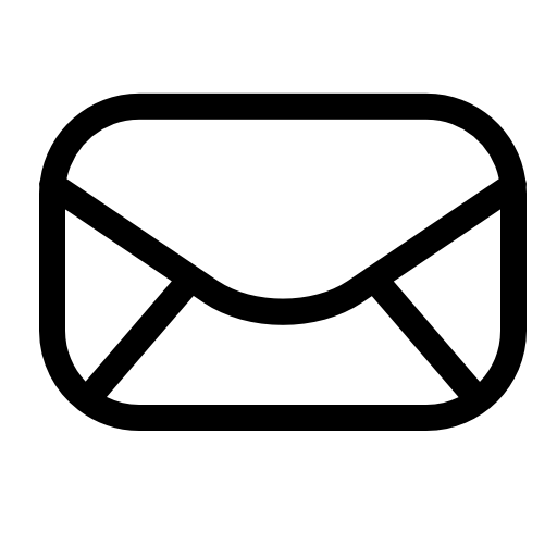 E-mail interface symbol, envelope of rounded shape