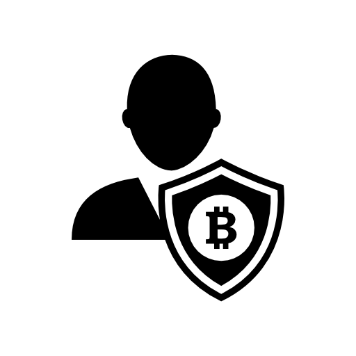 Bitcoin user safety shield interface symbol