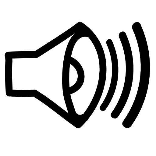 Sound hand drawn interface symbol of a speaker