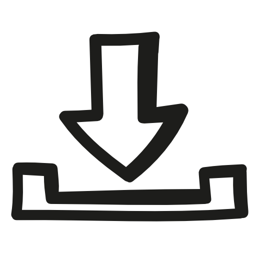 Inbox hand drawn tray symbol with an arrow