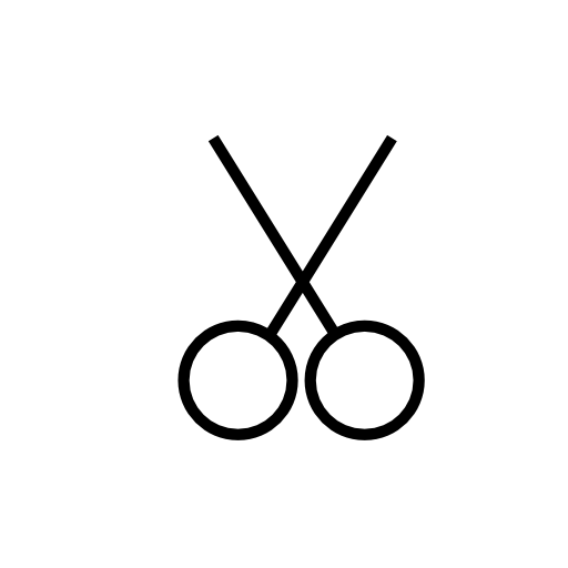 Scissors tool outline, IOS 7 interface symbol
