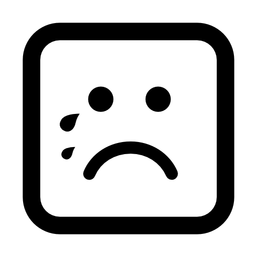 Crying emoticon rounded square face