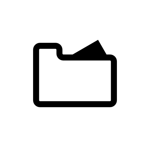 White folder interface symbol of outline