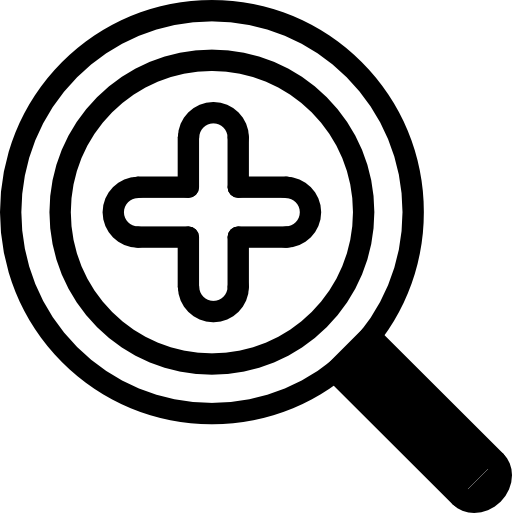 Zoom in interface symbol of a magnifier with plus sign