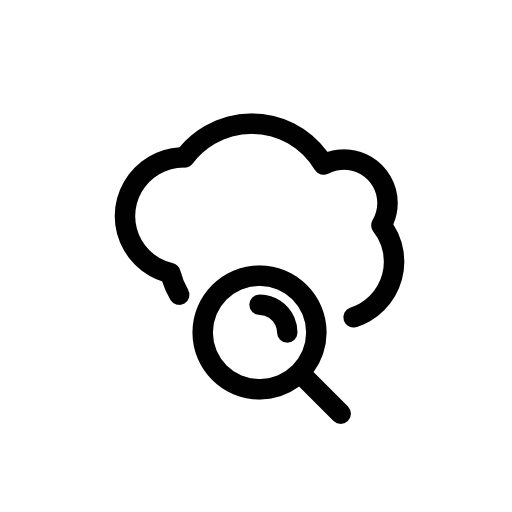 Search on cloud outline symbol