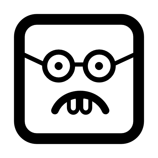 Nerd emoticon square face