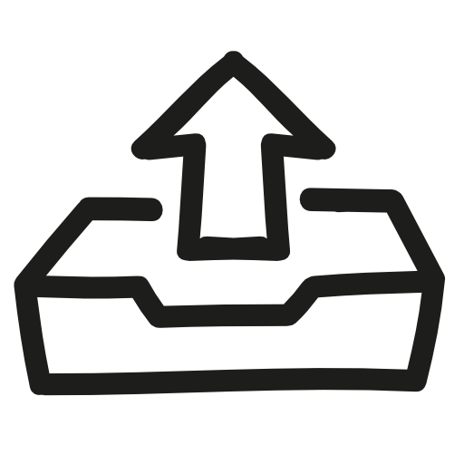 Outbox hand drawn symbol