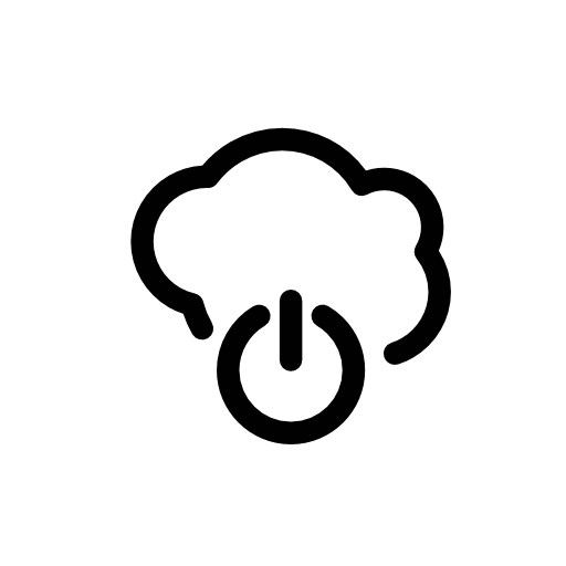 Power sign on cloud
