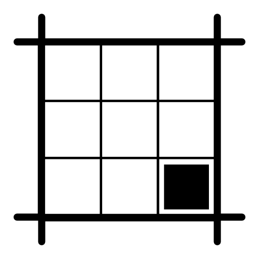Square layout with black square on southeast area