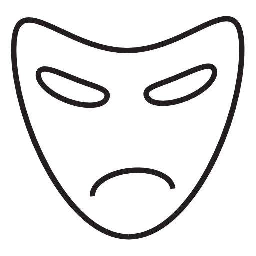 Drama, sad mask shape, IOS 7 interface symbol