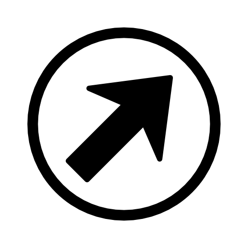 Up right arrow in a circle