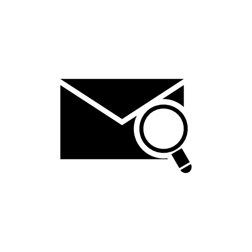 Envelope silhouette with magnifying glass