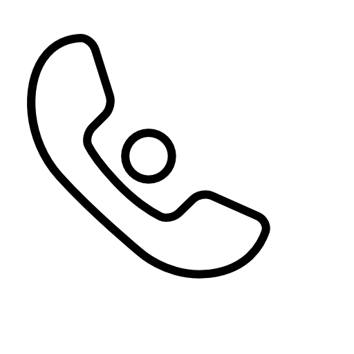Phone auricular outline with a small circle