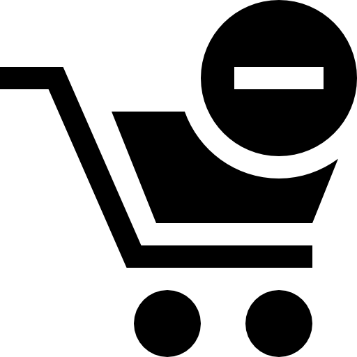 Shopping cart with minus sign