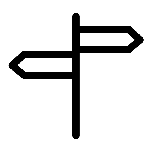 Directional arrows signals on a pole