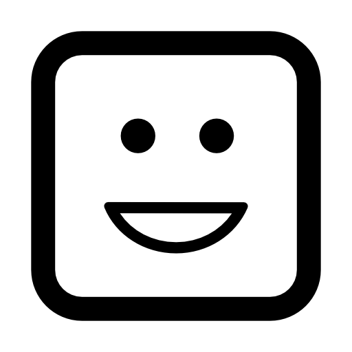 Emoticon square face with a smile