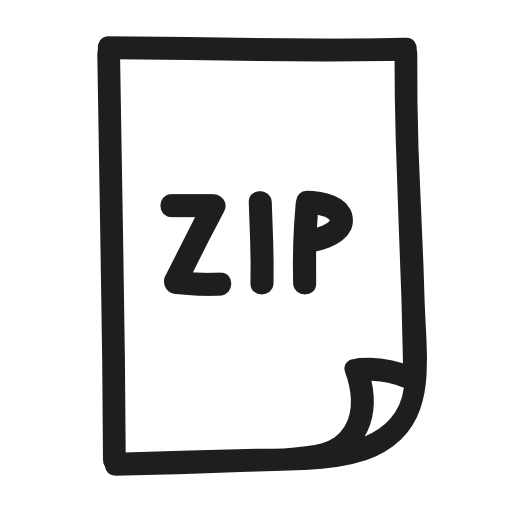 Zip file hand drawn interface symbol