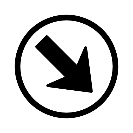 Arrow pointing down right in a circle