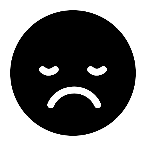 Sad sleepy emoticon face square