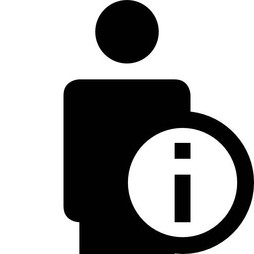 User information button with half body shape