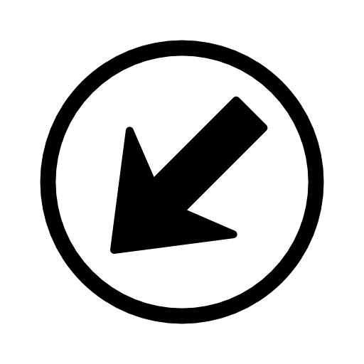 Navigational arrow pointing down left in a circle