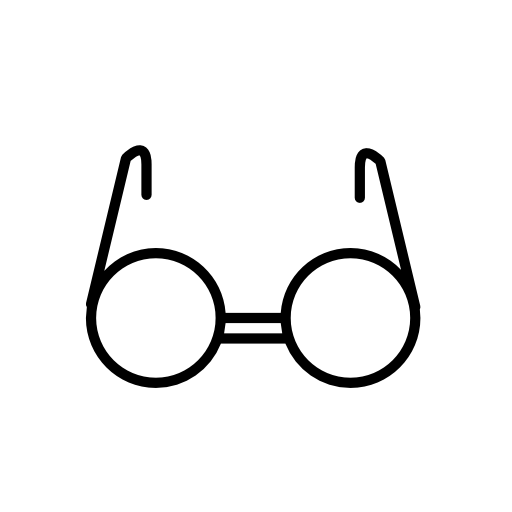 Circular eyeglasses inside a circle