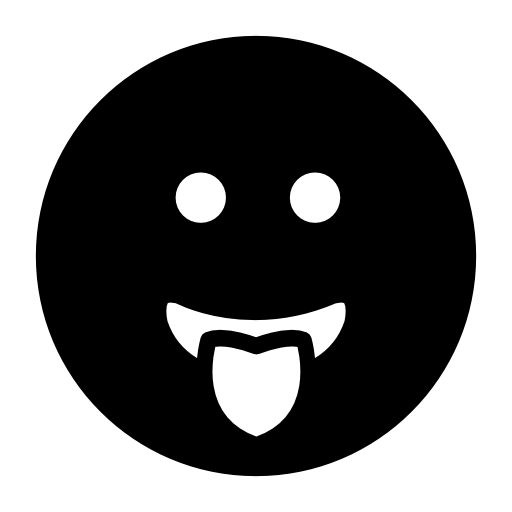 Emoticon square face with tongue out