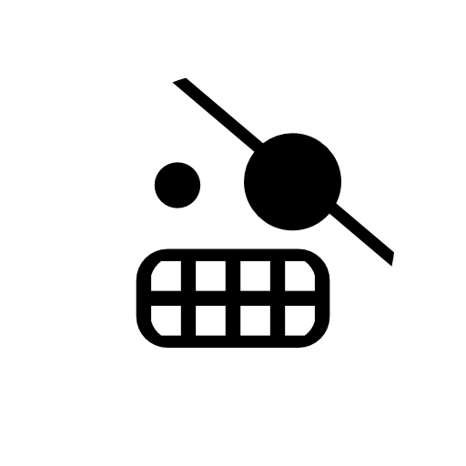Pirate emoticon face with one covered eye in square outline