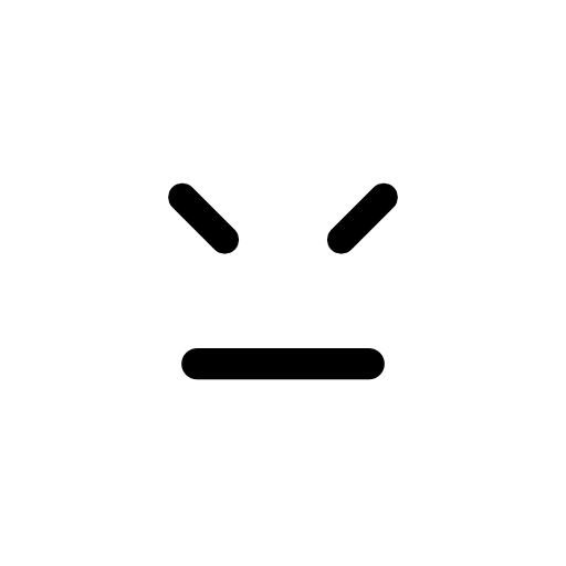 Emoticons face with straight mouth line and closed eyes