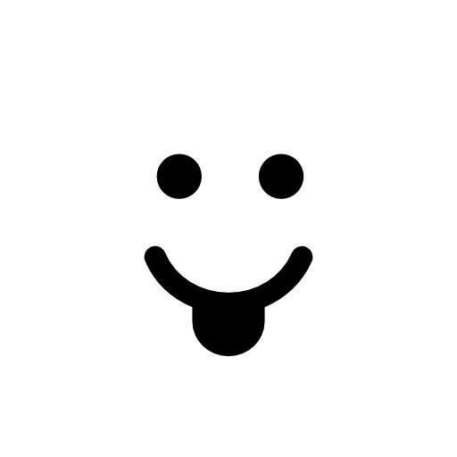 Smiley with tongue in a square shape