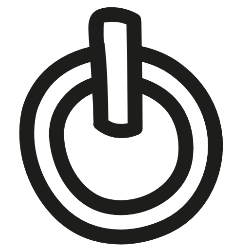 Power symbol variant hand drawn outline