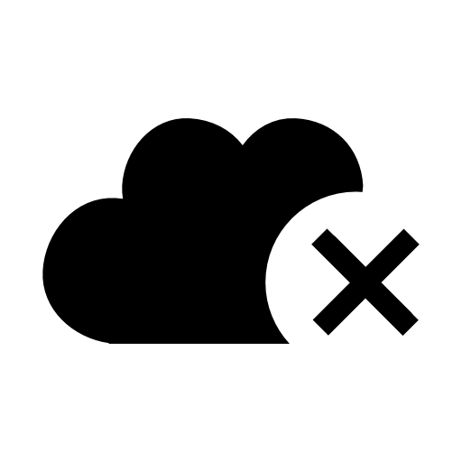 Delete from the cloud interface symbol with a cross