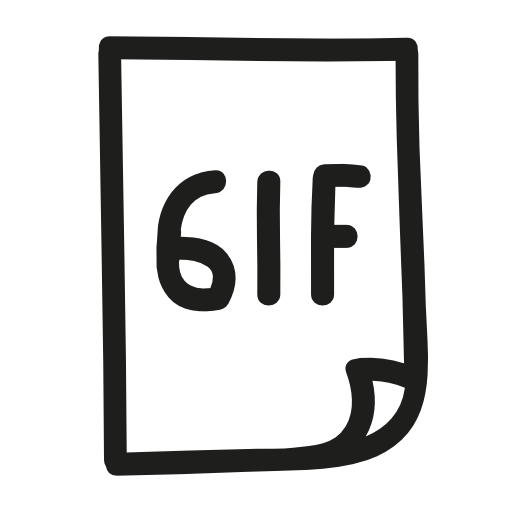Gif image file hand drawn outline