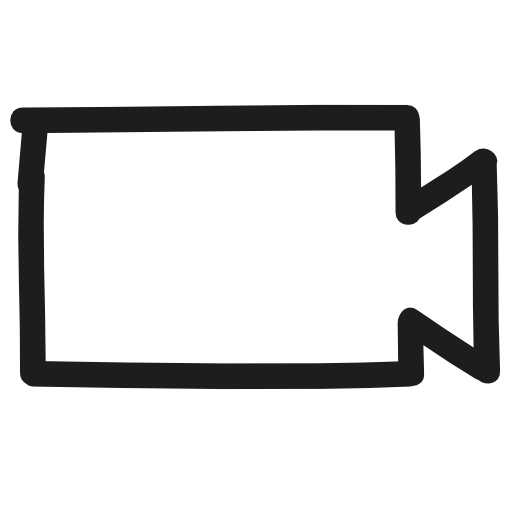 Video camera hand drawn interface symbol outline